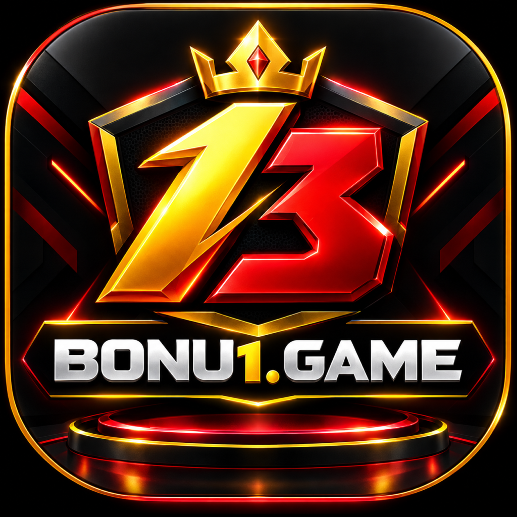 BONU1 Game logo with red and gold gaming design